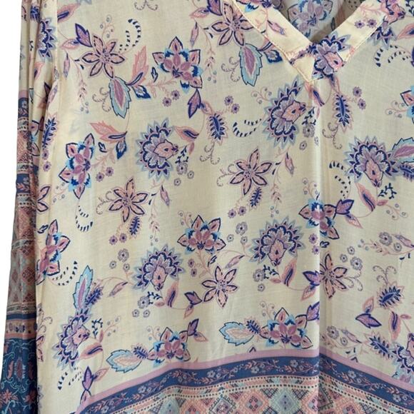 Olivaceous Pink & Purple Colorful Bright Long Sleeve Boho Dress Women Sz M - Picture 4 of 10